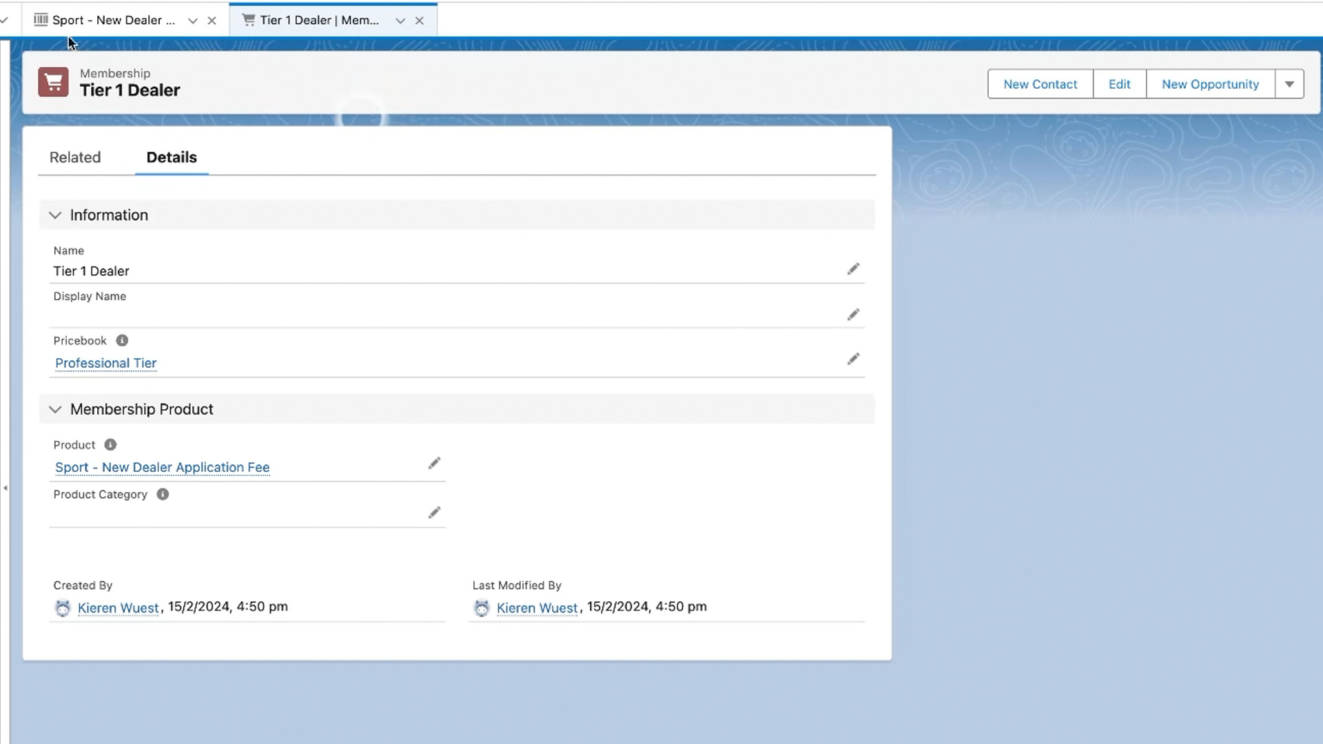 Image of membership config