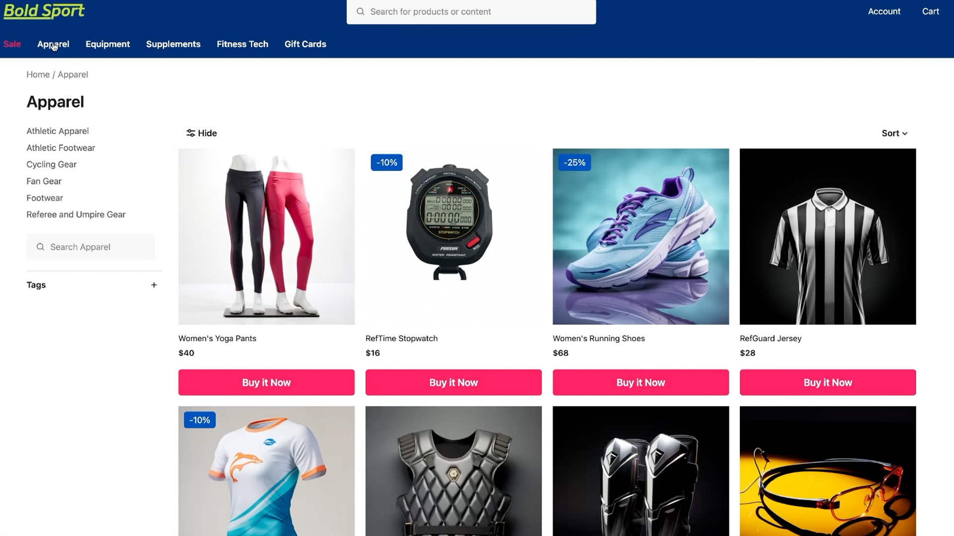 Image of logged in front end Product listings with dealer pricing and ability to order