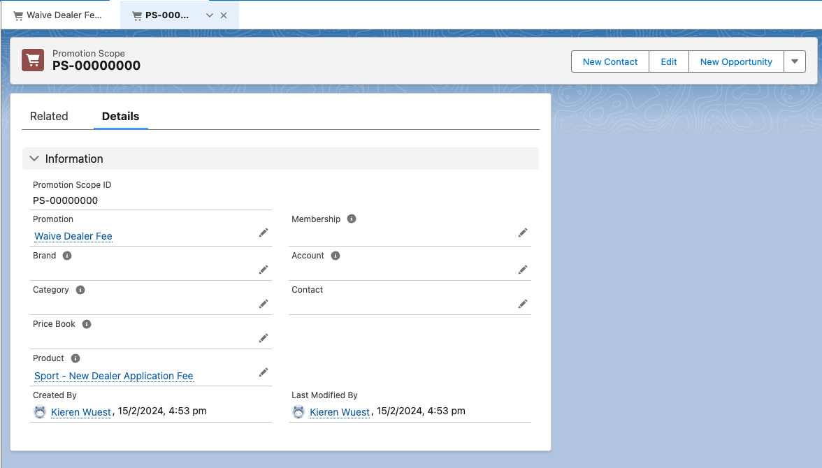 Image of Promotion config