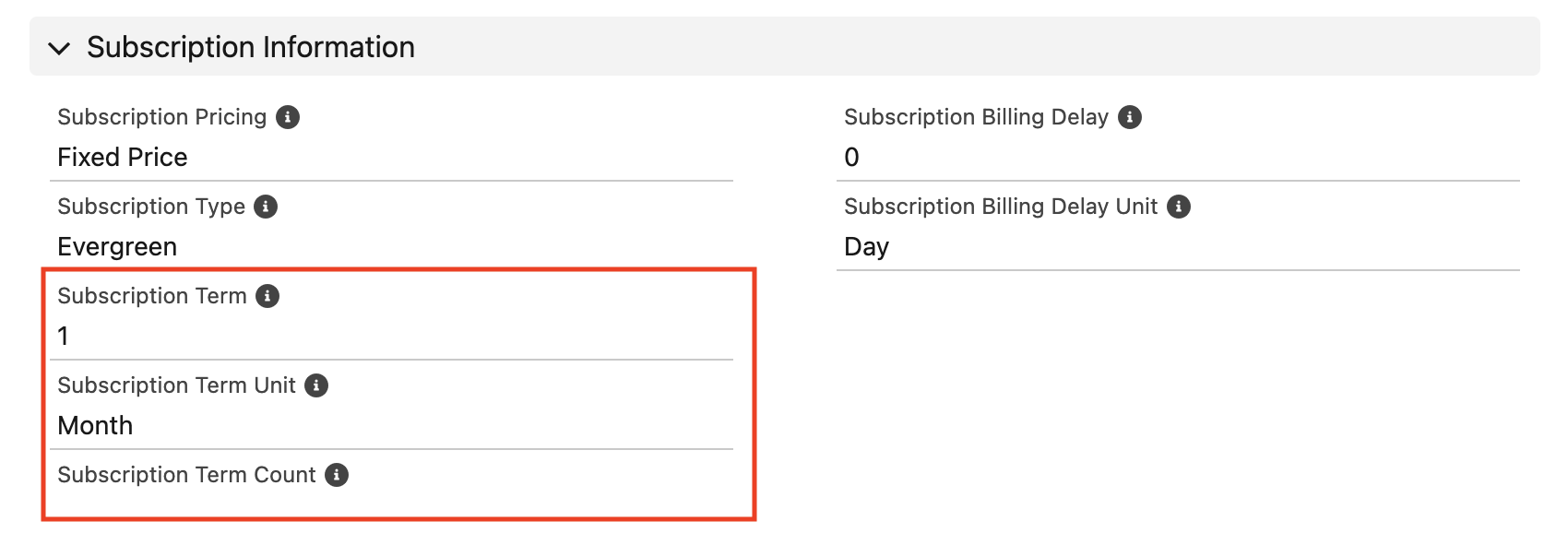 StoreConnect Subscription Product Term and Term Unit Configuration