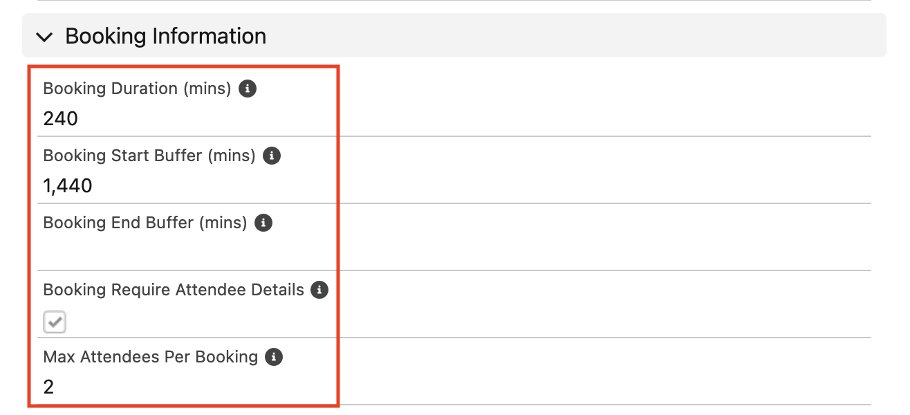 StoreConnect Product Booking Configuration