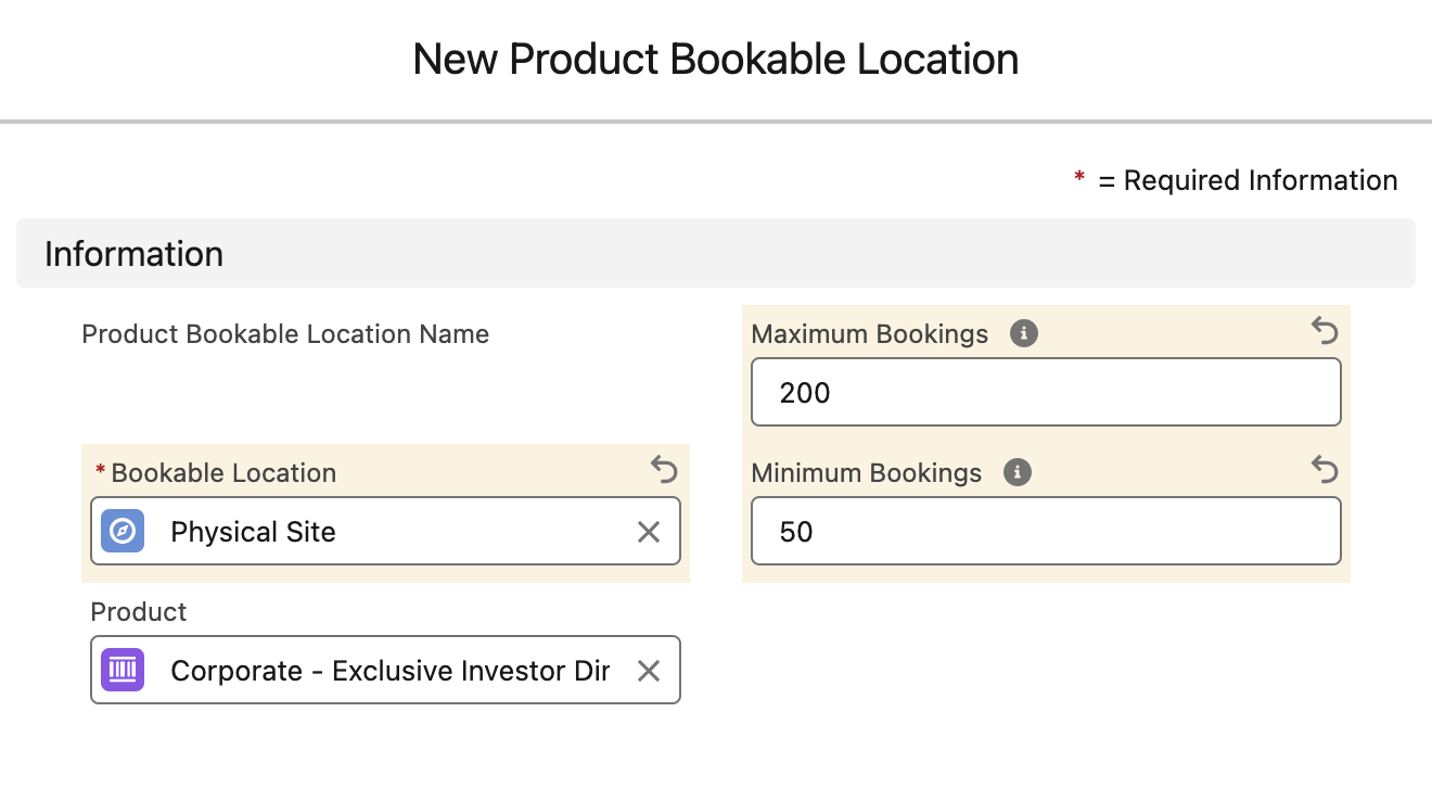 StoreConnect Product Booking Location
