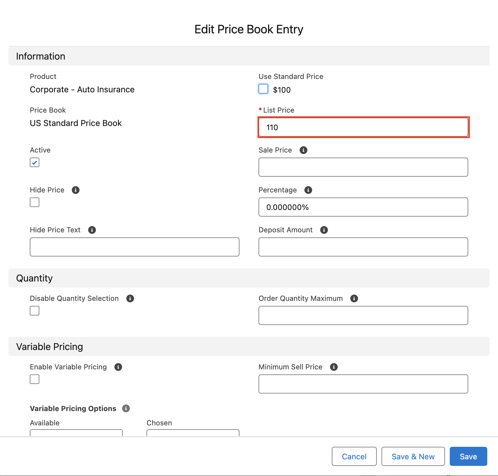 StoreConnect Change Price Book Entries