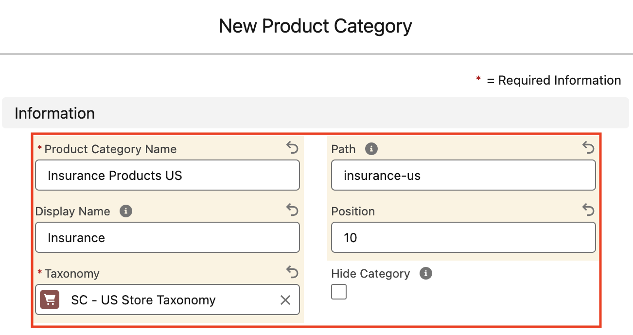 StoreConnect New Product Category