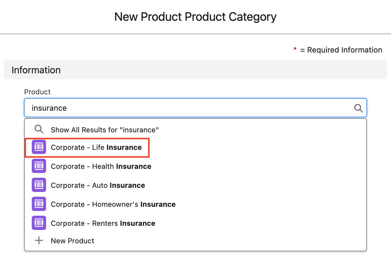 StoreConnect Search Insurance Products