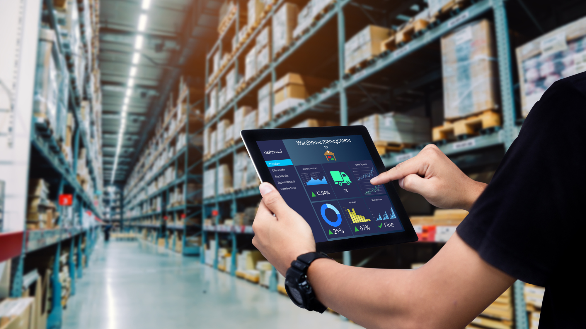 iPad in warehouse