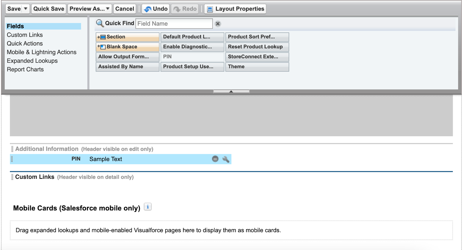 Image of fields and relationships