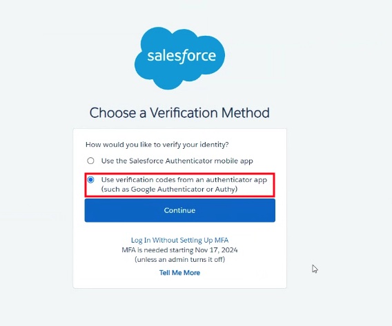 choose verification type