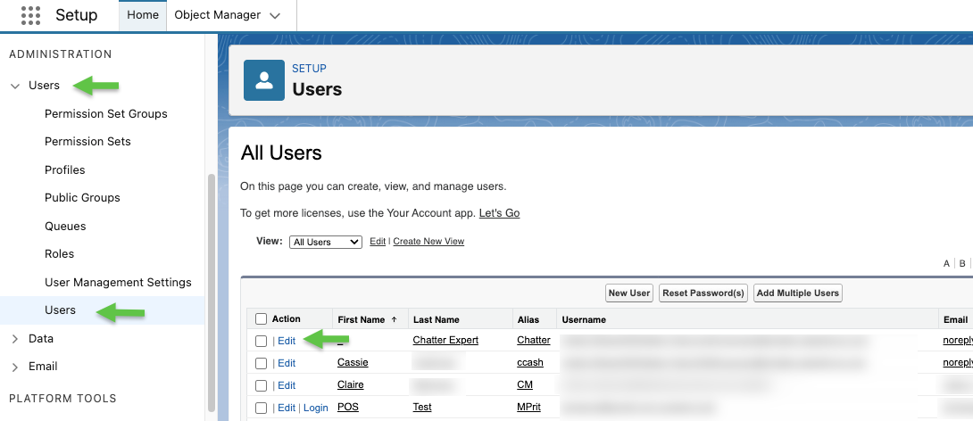 List of users in salesforce