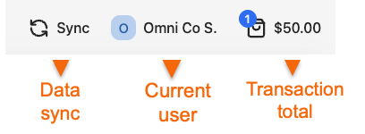 Top right menu in POS screen