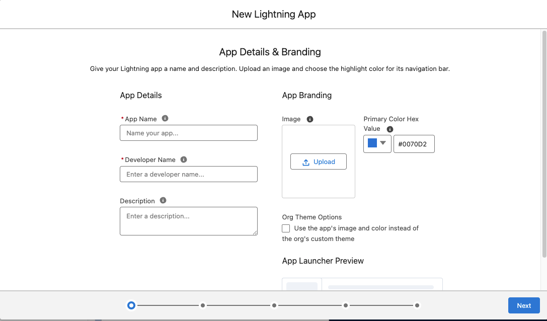 New lightning app window