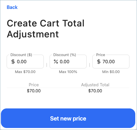 Adjust price of the whole cart