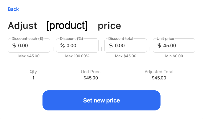 Adjust the price of an item at POS