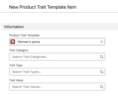 Product trait template items