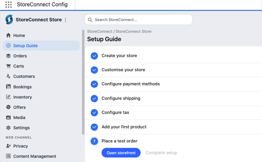 StoreConnect Setup Guide in Console