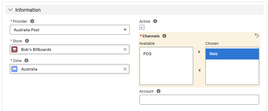 Example shipping provider austpost for web deliveries