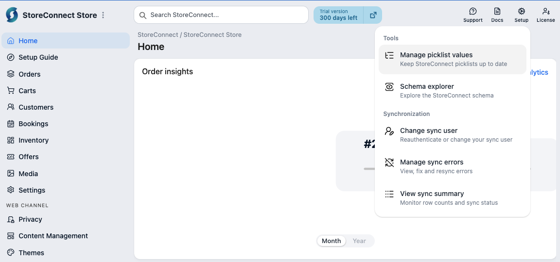 StoreConnect console update picker values