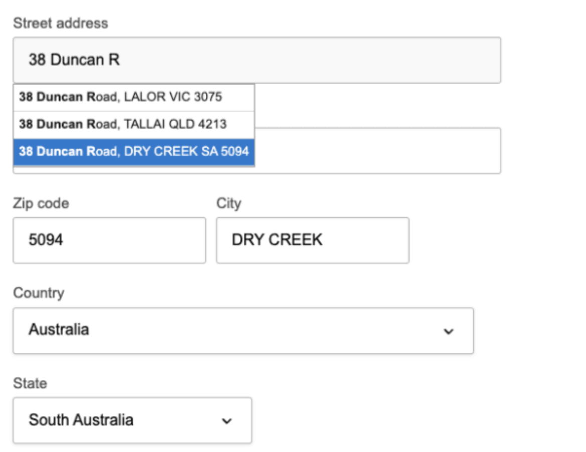 Addressfinder example