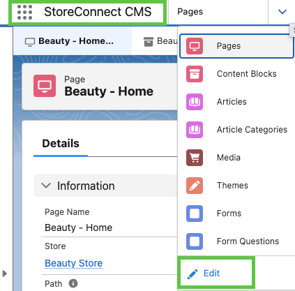 CMS Menu