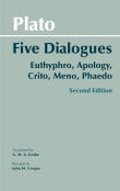 Book cover of Plato: Five Dialogues: Euthyphro, Apology, Crito, Meno, Phaedo