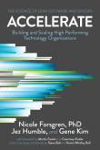 Book cover of Accelerate: The Science of Lean Software and DevOps: Building and Scaling High Performing Technology Organizations