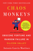 Book cover of Chaos Monkeys: Obscene Fortune and Random Failure in Silicon Valley