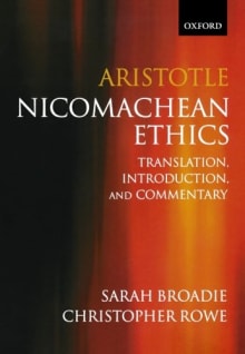 Book cover of Aristotle's Nicomachean Ethics