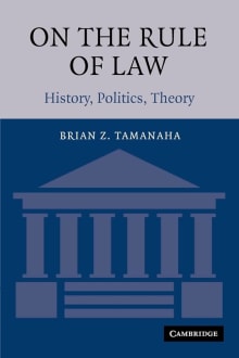 Book cover of On the Rule of Law: History, Politics, Theory