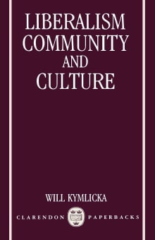 Book cover of Liberalism, Community, and Culture