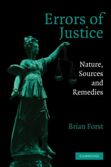 Book cover of Errors of Justice: Nature, Sources and Remedies