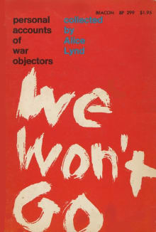 Book cover of We Won’t Go: Personal Accounts of War Objectors