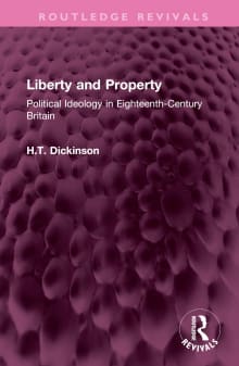 Book cover of Liberty and Property: Political Ideology in Eighteenth-Century Britain