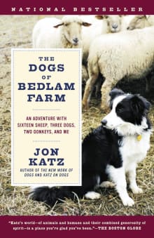 Book cover of The Dogs of Bedlam Farm: An Adventure with Sixteen Sheep, Three Dogs, Two Donkeys, and Me