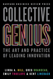 Book cover of Collective Genius: The Art and Practice of Leading Innovation