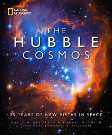 Book cover of The Hubble Cosmos: 25 Years of New Vistas in Space