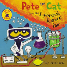 Book cover of Pete the Cat and the Supercool Science Fair