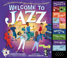 Book cover of Welcome to Jazz: A Swing-Along Celebration of America's Music, Featuring "When the Saints Go Marching In"
