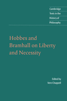 Book cover of Hobbes and Bramhall on Liberty and Necessity