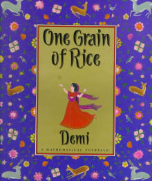 Book cover of One Grain of Rice: A Mathematical Folktale