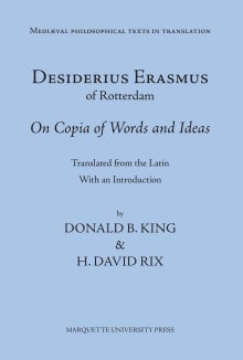 Book cover of Desiderius Erasmus of Rotterdam: On Copia of Words and Ideas