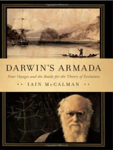 Book cover of Darwin's Armada: Four Voyages and the Battle for the Theory of Evolution