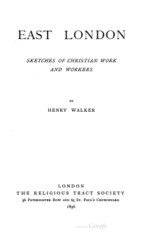 Book cover of East London: Sketches of Christian Work and Workers