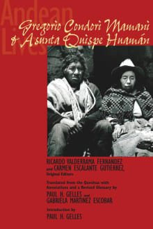 Book cover of Andean Lives: Gregorio Condori Mamani and Asunta Quispe Huamán