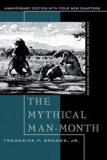 Book cover of The Mythical Man-Month: Essays on Software Engineering