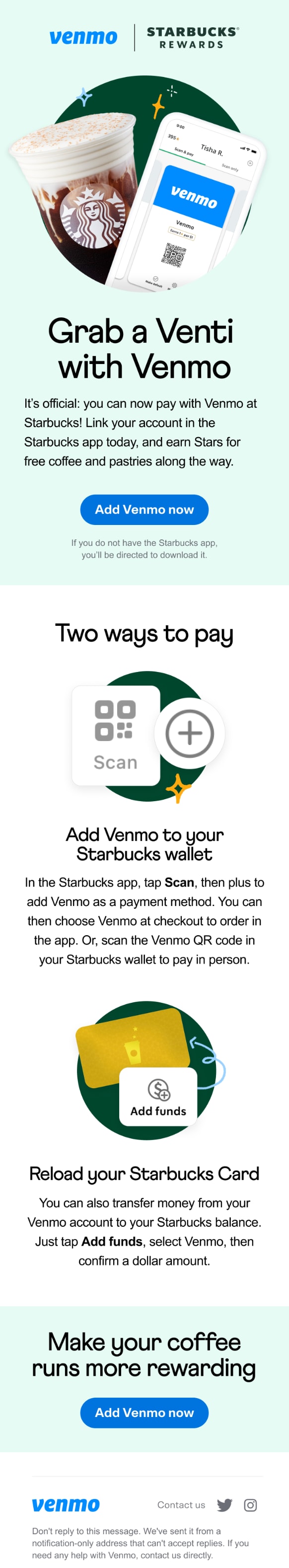 Starbucks X Venmo Campaign Detailed Image