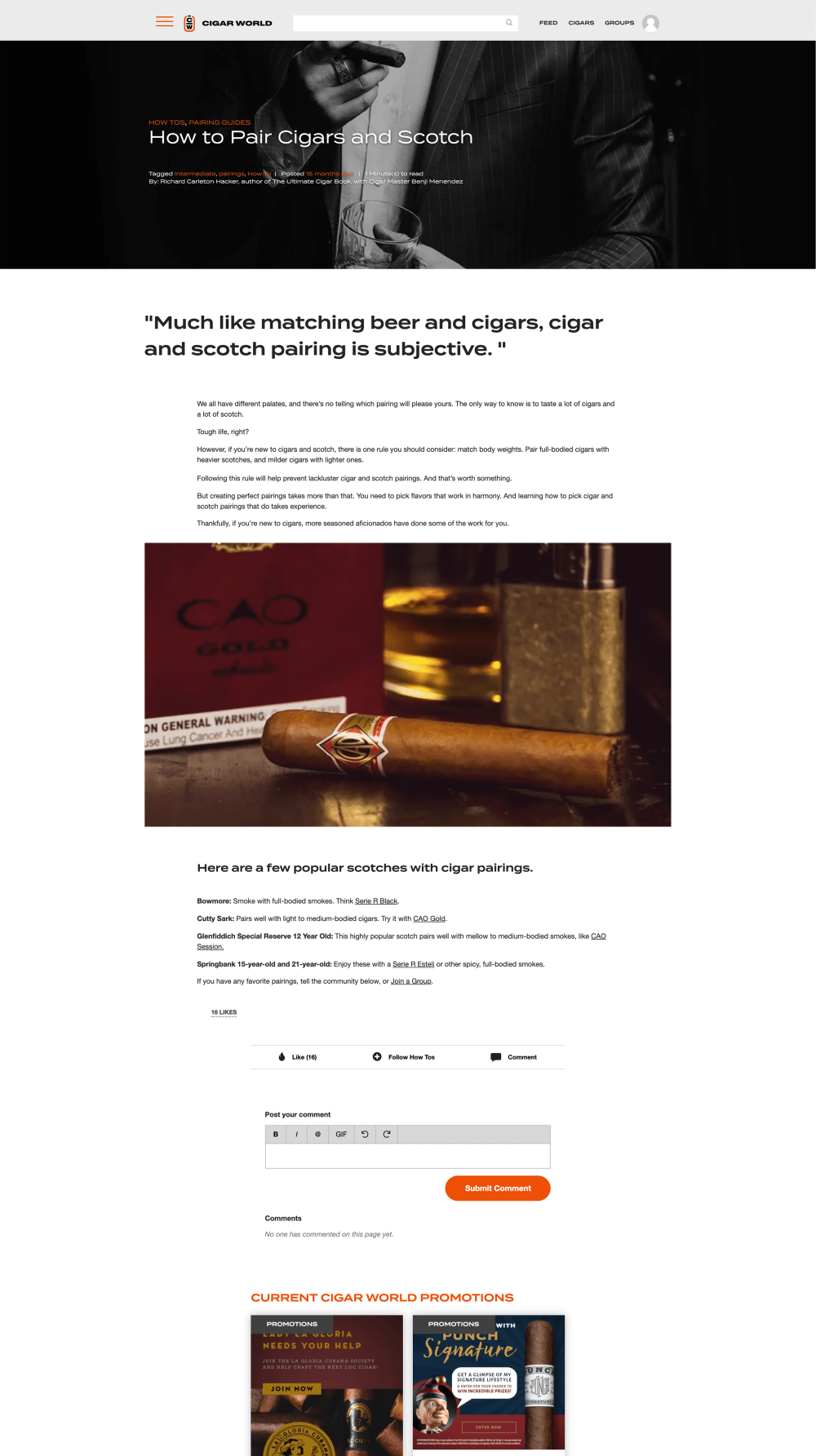 How to Pair Cigars and Scotch