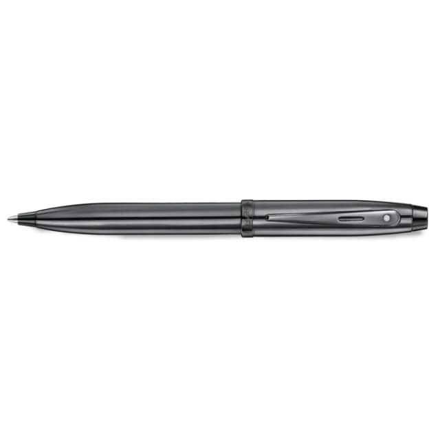 Sheaffer 100 Gloss Dark Grey Gunmetal PVD Trim Ballpoint Pen