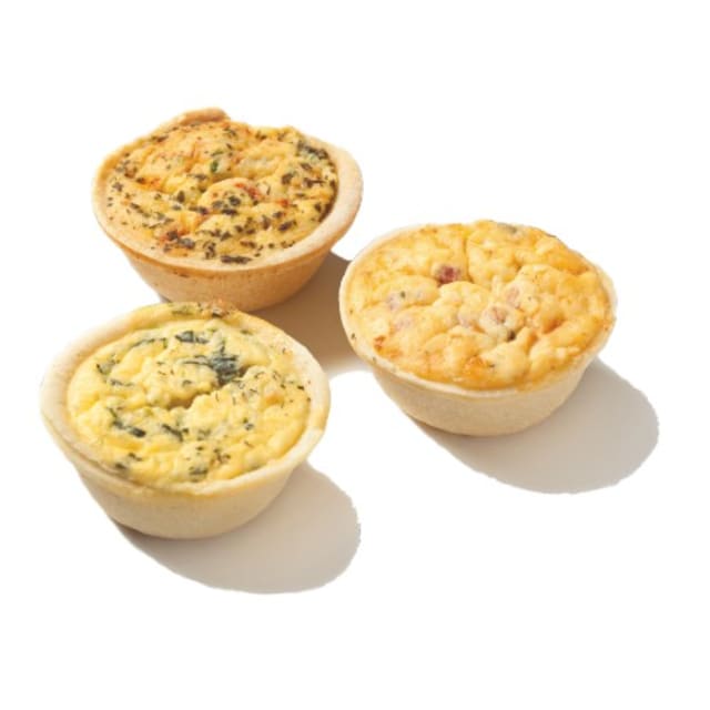 mini quiche (Lorraine / spinach / roasted vegetable)