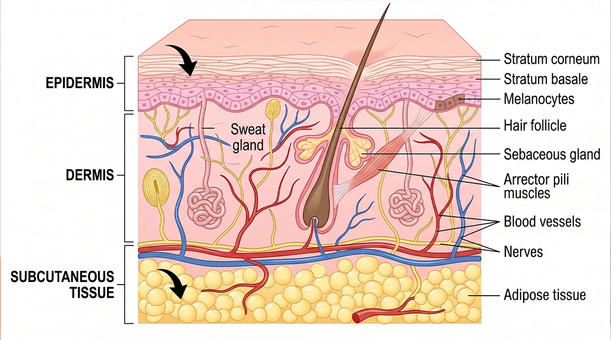 diagram of skin layers