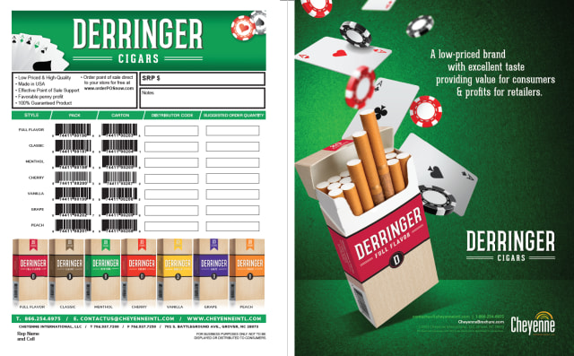 Derringer Cigar. Sell Sheet